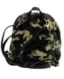 C.C Women's Faux Fur Fuzzy Backpack Schoolbag Shoulder Bag Purse, Camouflage