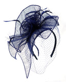 NYFASHION101 Cocktail Formal Party Face Veil Floral Mesh Fascinator Headband