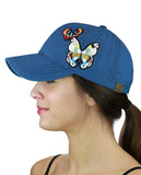 C.C Colorful Embroidered Butterfly Adjustable Precurved Baseball Cap Hat