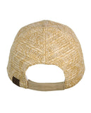 C.C Paper Straw Weaved Panel Precurved Suede Feel Brim Baseball Cap Hat