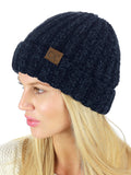 C.C Unisex Chenille Soft Warm Stretchy Thick Cuffed Knit Beanie Cap Hat