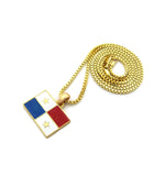 Flag of Panama Micro Pendant with Chain Necklace