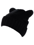 D&Y Women's Cute Top Cat Ears Cuffed Warm Knit Beanie Hat Skull Cap