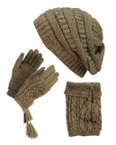NYfashion101 Exclusive Colorful Confetti Boot Cuff, Beanie & Mitten Set