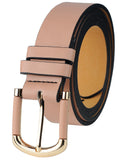 Eurosport Women's Slim Bonded Leather Casual Belt with 2 Tone Buckle