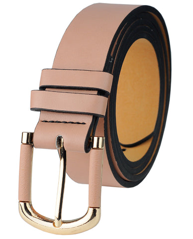 Eurosport Women's Slim Bonded Leather Casual Belt with 2 Tone Buckle