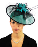 NYFASHION101 Cocktail Teardrop Shaped Sinamay Headband w/ Face Veil