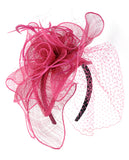 NYFASHION101 Cocktail Formal Party Face Veil Floral Mesh Fascinator Headband