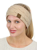 C.C Soft Stretch Winter Warm Cable Knit Fuzzy Lined Ear Warmer Headband