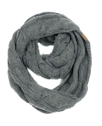 Soft Warm Chunky Cable Knit Infinity Loop Scarf