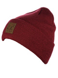 C.C Unisex Plain Cuff Skull Cap Winter Knit Beanie Hat