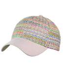 C.C Multicolored Paper Straw Weaved Adjustable Precurved Baseball Cap Hat