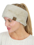 C.C Women's Soft Faux Fur Feel Sherpa Lined Ear Warmer Headband Headwrap