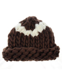 Two Tone Single Strip Handmade Big Loop Helsinski Hat Beanie