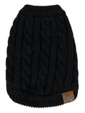 C.C Pet Solid Ribbed Cable Knit Pullover Winter Clothes Dog Sweater