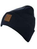 C.C Unisex Plain Cuff Skull Cap Winter Knit Beanie Hat