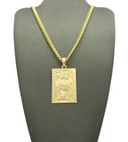 Polished Poker King Of Hearts Pendant w/ 24" Necklace in Gold-Tone