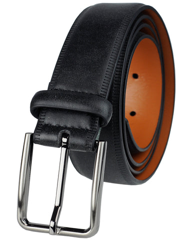 Eurosport Men's Smooth Faux Leather Classic Style Cut-To-Fit Belt with Square Buckle