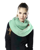 Exclusive Warm Chunky Knit Sherpa Lined Winter Infinity Scarf