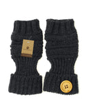 NYfashion101 Exclusive Women's Fingerless Short Arm Warmer w/ Button Accent