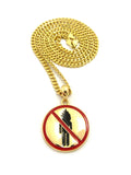 Solid Polished Rapper Music Video Monster Logo Pendant w/ 24" Chain Necklace