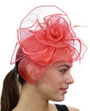 NYFASHION101 Cocktail Formal Party Face Veil Floral Mesh Fascinator Headband