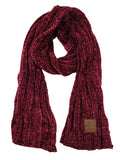 C.C Women's Ultra Soft Chenille Ribbed Thick Warm Knit Shawl Wrap Scarf