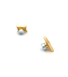 Stone Stud Kite Shape Magnetic Stud Earrings in Gold-Tone