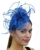 NYFASHION101 Cocktail Formal Party Face Veil Floral Mesh Fascinator Headband