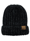 C.C Unisex Chenille Soft Warm Stretchy Thick Cuffed Knit Beanie Cap Hat