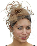NYFASHION101 Cocktail Formal Party Face Veil Floral Mesh Fascinator Headband