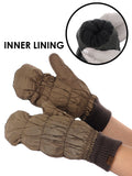C.C Unisex Light Warm Soft Quilted Elastic Insulated Puffer Mittens