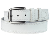 Eurosport Men's Textures Bonded Leather Stitched Edge Cut-To-Fit Belt with Square Buckle