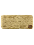 C.C Soft Stretch Winter Warm Cable Knit Fuzzy Lined Ear Warmer Headband