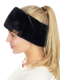 C.C Women's Soft Faux Fur Feel Sherpa Lined Ear Warmer Headband Headwrap