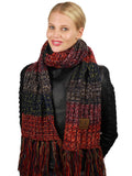 C.C Women's Long Multicolored Warm Cable Knit Shawl Wrap Tassel Scarf