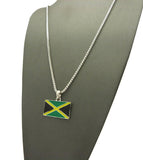 Flag of Jamaica Micro Pendant with Chain Necklace