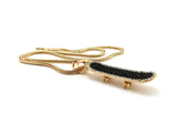Iced Out Skateboard Pendant 4mm 36" Franco Chain Necklace in Black/Gold-Tone