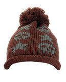 NYfashion101 Two Tone Handmade Skull & Star Knitted Pom Pom Beanie Hat