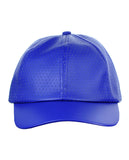 NYFASHION101 Soft PU Leather Perforated Precurved Baseball Cap