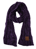 C.C Women's Ultra Soft Chenille Ribbed Thick Warm Knit Shawl Wrap Scarf