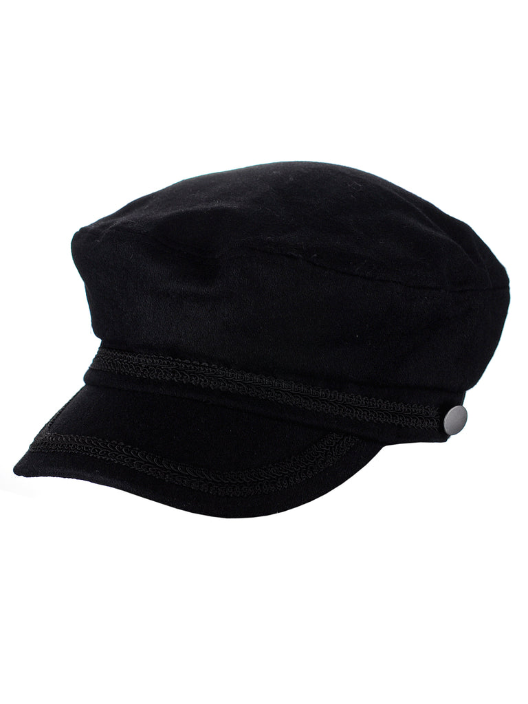 D&Y Wool Blend Ribbon Trim Adjustable Stretch Greek Fisherman Cap Hat ...