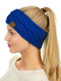 C.C Soft Stretch Winter Warm Cable Knit Fuzzy Lined Ear Warmer Headband