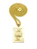 Polished Poker King Of Hearts Pendant w/ 24" Necklace in Gold-Tone