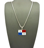 Flag of Panama Micro Pendant with Chain Necklace