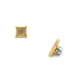 Stone Stud Kite Shape Magnetic Stud Earrings in Gold-Tone