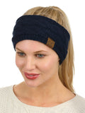 C.C Soft Stretch Winter Warm Cable Knit Fuzzy Lined Ear Warmer Headband