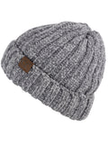 C.C Unisex Chenille Soft Warm Stretchy Thick Cuffed Knit Beanie Cap Hat