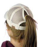 C.C Ponycap Messy High Bun Ponytail Adjustable Mesh Trucker Baseball Cap Hat
