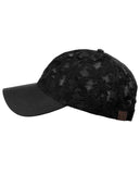 C.C Women's Floral Lace Panel Vented Adjustable Precurved Baseball Cap Hat